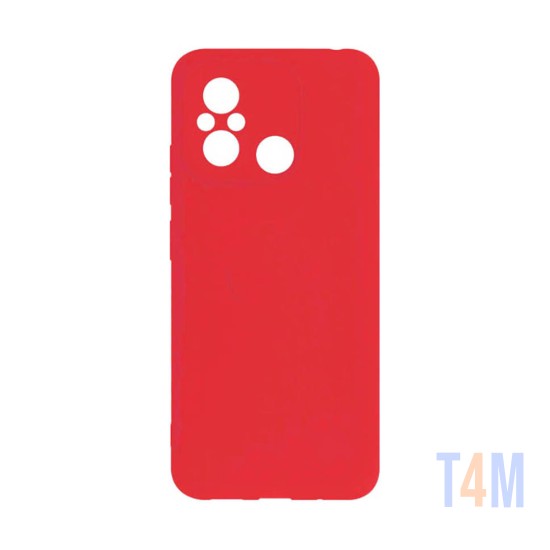 Capa de Silicone com Moldura de Câmera para Xiaomi Redmi 12c Vermelho